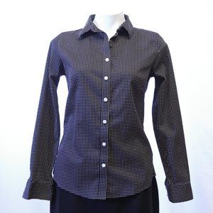 Banana Republic Black & White Tiny Polka Dot Shirt